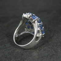 Large Vintage Sapphire Cocktail Ring Size 10