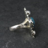 Southwestern Sterling Turquoise and Moonstone Ring Size 7