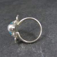Southwestern Sterling Turquoise and Moonstone Ring Size 7
