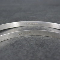 Set of 2 Plain Navajo Bangle Bracelets Sterling Silver 7.75"  TAHE