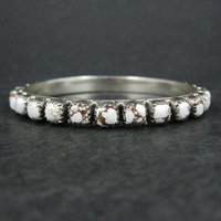 Heavy Southwestern Wild Horse Sterling Silver Bangle Bracelet 7.5"
