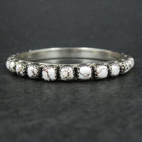 Heavy Southwestern Wild Horse Sterling Silver Bangle Bracelet 7.5"