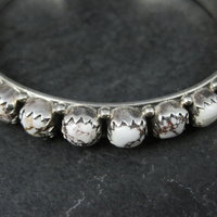 Heavy Southwestern Wild Horse Sterling Silver Bangle Bracelet 7.5"
