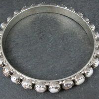 Heavy Southwestern Wild Horse Sterling Silver Bangle Bracelet 7.5"