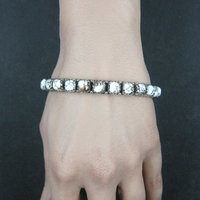 Heavy Southwestern Wild Horse Sterling Silver Bangle Bracelet 7.5"