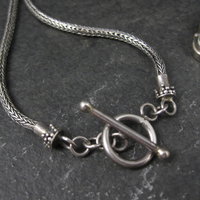 Blue Topaz and Peridot Y Necklace Sterling Silver