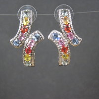 Large Multi Colored Topaz Earrings