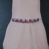 Sterling Silver Ruby Bolo Bracelet