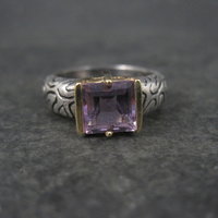 Vintage Sterling 14K Amethyst Ring Size 7 Clyde Duneier