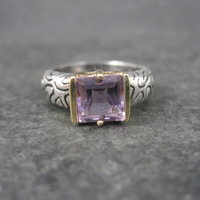 Vintage Sterling 14K Amethyst Ring Size 7 Clyde Duneier