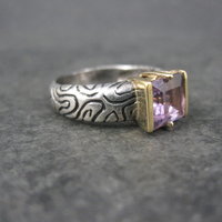 Vintage Sterling 14K Amethyst Ring Size 7 Clyde Duneier