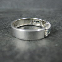 Sterling Silver Blue Diamond Band Ring Size 8