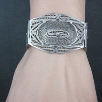 Vintage Spun Silver Sterling Cannetille Bracelet 7 Inches