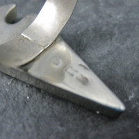 Vintage Sterling Silver Jet and Turquoise Inlay Arrowhead Ring Size 6 Signed
