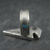 Vintage Sterling Silver Jet and Turquoise Inlay Arrowhead Ring Size 6 Signed