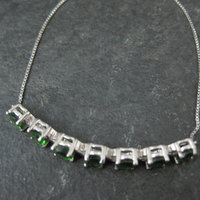 Chrome Diopside Bolo Bracelet Siberian Emerald Sterling Silver