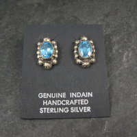 Southwestern Sterling Topaz Stud Earrings