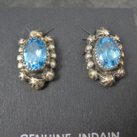 Southwestern Sterling Topaz Stud Earrings