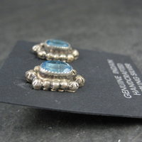 Southwestern Sterling Topaz Stud Earrings