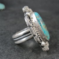 Michael Calladitto Navajo Turquoise & Sterling Silver Ring Size 8