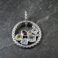 Sterling Silver Multi Gemstone Enhancer Pendant Hinged Pendant