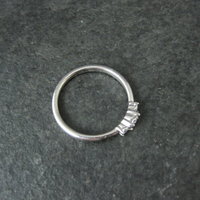 Dainty Sterling Silver 3 Stone Diamond Ring Size 8 