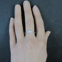 Dainty Sterling Silver 3 Stone Diamond Ring Size 8 