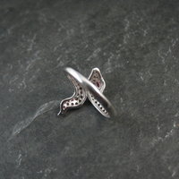 Sterling Silver Snake Ring with Pink Sapphires Size 8