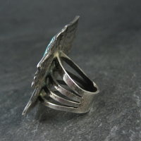 Huge Navajo Turquoise Chieftain Indian Head Ring Size 8