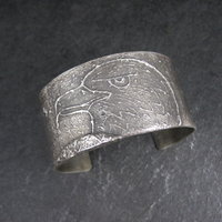 Heavy Southwestern Tufa Cast Eagle Cuff Bracelet 7 Inches