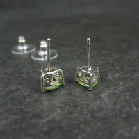 Sterling 2.30 Carat Trillion Cut Peridot Stud Earrings Chuck Clemency