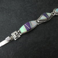 Calvin Begay Opal Sugilite Inlay Sterling Silver JP Link Bracelet