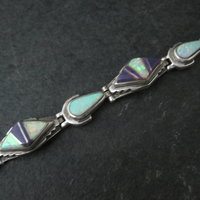 Calvin Begay Opal Sugilite Inlay Sterling Silver JP Link Bracelet