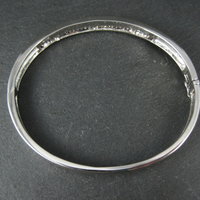 Sterling Silver Ruby Bangle Bracelet 7.25 Inches