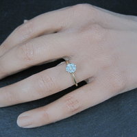 Dainty Vintage 10K High Set Diamond Cluster Ring Size 6