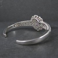 Filigree Gemstone Cuff Bracelet Sterling Silver 6.25" 