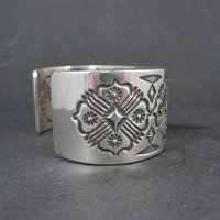 Heavy Thick Native American Sterling Cuff Bracelet 7 Inches Navajo Leander Tahe One of A Kind