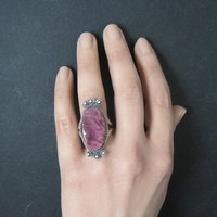 Vintage Southwestern Sterling Purple Spiny Oyster Ring Size 9 Signed
