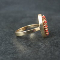 Vintage 14K Yellow Gold Coral Ring Size 6.5