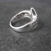 Champagne Diamond Ring Size 5 Sterling Silver Estate Jewelry
