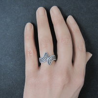 Champagne Diamond Ring Size 5 Sterling Silver Estate Jewelry