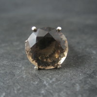 Large Antique Victorian 14K Smoky Quartz Ring Size 7