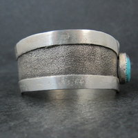 Vintage Navajo Sterling Tufa Turquoise Cuff Bracelet 6.75 Inches