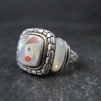 Vintage Sterling 18K Picasso Inlay Ring Size 5.5 Eric Grossbardt