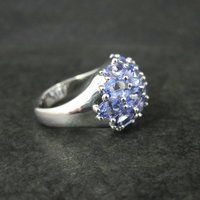Large 7.50 Carat Tanzanite Cocktail Dome Ring in Sterling Silver Size 10