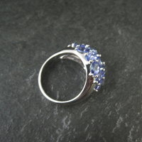 Large 7.50 Carat Tanzanite Cocktail Dome Ring in Sterling Silver Size 10