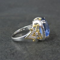 Designer Sterling Silver 10.58ctw Color Change Fluorite & White Topaz Ring Sz 10