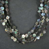 Estate 4 Strand Abalone Necklace 17" 