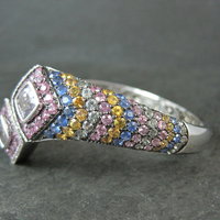 Colleen Lopez Rose de France Sapphire and Diamond Sterling Silver Bracelet