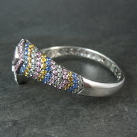 Colleen Lopez Rose de France Sapphire and Diamond Sterling Silver Bracelet